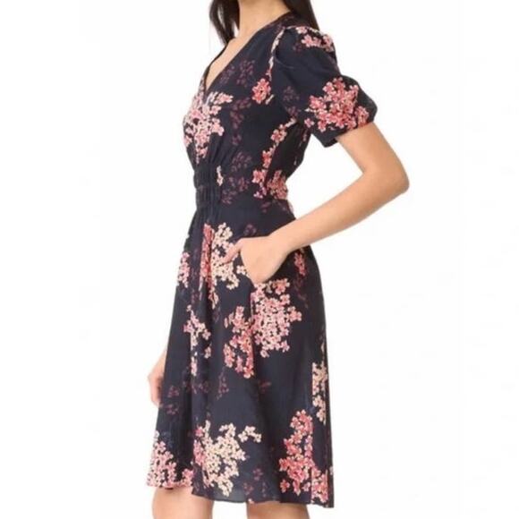 Rebecca Taylor Silk Cherry Blossom Phlox Dress Size 10 - Picture 2 of 10